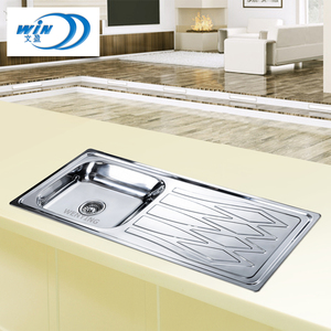 Évier <span class=keywords><strong>de</strong></span> <span class=keywords><strong>cuisine</strong></span> à cuve unique avec égouttoir élégant en acier inoxydable poli, idéal pour les cuisines modernes - Product Image 5