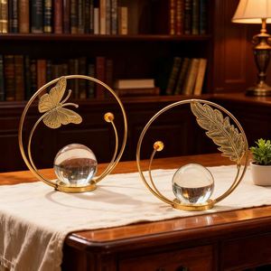 Office Decoration Elegant Iron <b>Crystal</b> <b>Ball</b> Desk Decor Sparkling Tabletop Ornament for Home Living Room - Product Image 2
