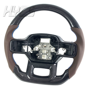 Accessoires intérieurs automobiles, mise à niveau sportive, volant en fibre de carbone pour <span class=keywords><strong>Ford</strong></span> Raptor F150 F250 F350 2019 - 2025 - Product Image 2