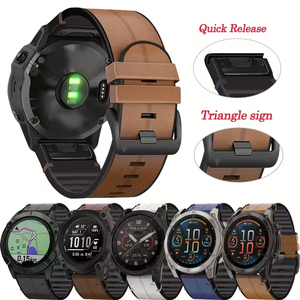 Correa de <span class=keywords><strong>Reloj</strong></span> Deportiva de Cuero Sintético y Silicona de Liberación Rápida de 22/26 mm, Diseño Deportivo, para Relojes Inteligentes Garmin Approach S70 Fenix 7X Pro para Hombre - Product Image 1