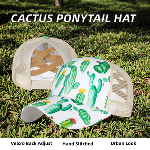 Gorra trucker de algodón Dobby ajustable con diseño de calavera azteca, cactus y crisscross, estilo vaquero, bohemio, étnico y deportivo. - Product Image 2