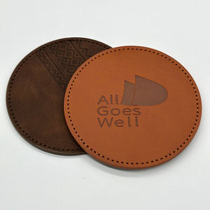 Cheap Personal PU Leather <b>Coaster</b> Custom Logo Print Logo PU Leather <b>Coaster</b> for <b>Drinks</b> <b>Coasters</b> Pad Cup Mat Promotional Gift - Product Image 5