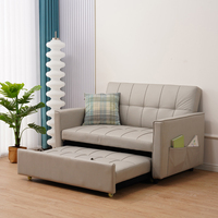 Canapé-lit pliant moderne de taille double en tissu Assemblage gratuit Lits de jour Love Seat Sofa Chair