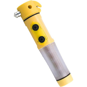 Marteau de sécurité multifonctionnel jaune en plastique DB avec lampe de poche, kit d'outils d'urgence pour voiture - Product Image 1