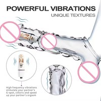 Großhandel Transparenter G-Punkt Sleeve Dildo Vibrator Masturbation Stimulation Männlicher Punkt-Vibrator Sexy Spielzeug Sex Erwachsenen-Sexspielzeug für Männer