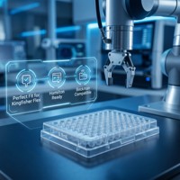 Plaque à puits profonds carrée de 96 puits à fond conique de 0,8 ml compatible avec l'instrument d'extraction automatisé Kingfisher Flex P-0.8-SQV-96