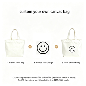 Sac fourre-tout en toile mini personnalisé avec motif souriant pour le shopping et les repas – Vente en gros - Product Image 5