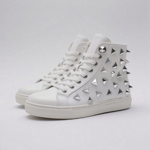OEM ODM Fabrication de baskets personnalisées pour hommes Chaussures de basket-ball montantes à pointes en acier DIY Chaussures cloutées avec rivet en strass - Product Image 4