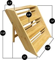 Organisateur de porte-épices en bambou pliable à 3 couches adapté aux comptoirs armoires tiroirs dans la cuisine pour épices facile à nettoyer