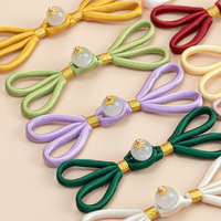 Nouveaux boutons de grenouille de style chinois pour Qipao : Tissu papillon perlé en feuille d'or, accessoires Hanfu tissés à la main vintage pour femmes