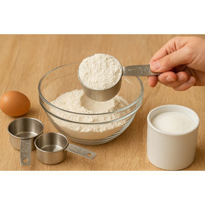 Juego de 8 Tazas y Cucharas Medidoras de Acero Inoxidable de Primera Calidad con Marcas Grabadas - Product Image 1