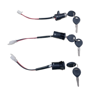 Kit de verrouillage pour vélo électrique Zhengbo LS-004 Argent, pièces de rechange incluant interrupteur d'allumage, serrure de <span class=keywords><strong>porte</strong></span>, serrure de selle et clés pour vélo électrique - Product Image 1