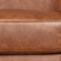 Chaise de baignoire en cuir véritable pour les discussions sur les panneaux Chaise d'appoint en faux cuir marron Chaise de canapé relax pour hôtel avec poche latérale