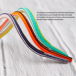 Nouvelles lacets de sport en polyester multicolores (noir et blanc) à cordon de serrage semi-circulaire ovale pour chaussures homme et femme - Product Image 3