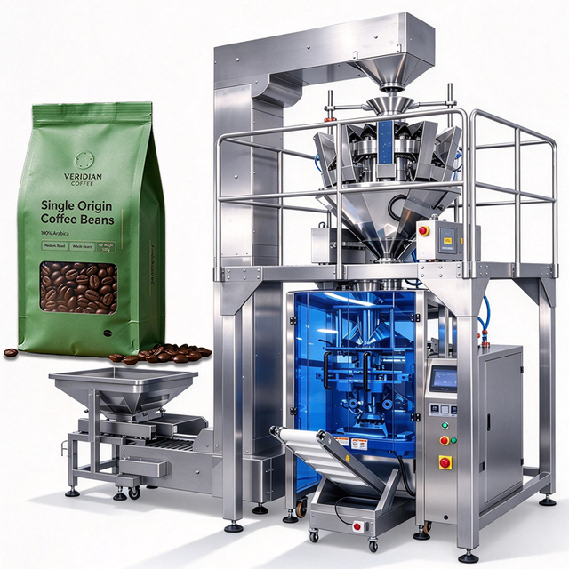 High Speed Automatic Coffee Beans Weighing Packing Machine for 500g 1kg Coffee Beans Valve Bag Packing Machine