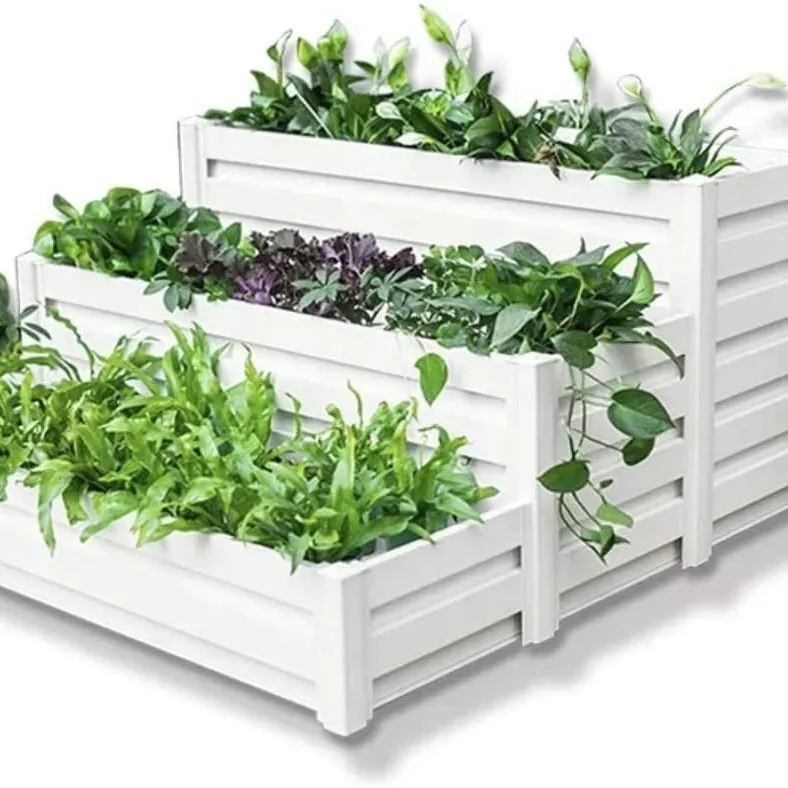 Tiered Raised Elevated Garden Bed Planter Box | for Organic Herbs, Vegetables, Plants, Flowers | Outdoor Planters Kit Stand