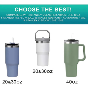 Para botella de agua Stanley Quencher de 30oz/40oz, funda protectora de silicona roja para la base, cubierta antiruido para bebidas - Product Image 2