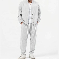 Mode hommes Cardigan vestes + pantalons ensembles de vêtements de sport hommes solide survêtement Sport costume survêtement décontracté hommes survêtements 5 couleurs