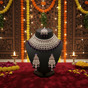New High Quality Vintage Copper Patwa Kundan Choker Necklace <b>Set</b> Earrings <b>Gold</b> Plated Bridal Indian Wedding Party Gift - Product Image 3