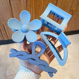 Accessoires de cheveux à la mode 8 pièces ensemble femmes filles pinces à cheveux 12CM longue taille queue de cheval bleue épingle à cheveux <span class=keywords><strong>crabe</strong></span> <span class=keywords><strong>Barrette</strong></span> pour filles - Product Image 4
