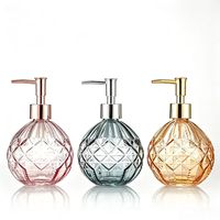 Flacon pompe en verre de luxe 380 ml à épaule inclinée pour cosmétiques vides, lotion, shampoing, savon liquide pour hôtels