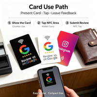 Individuelle Acryl-NFC-215-Bewertungskarte mit QR-Code zum Scannen für Google-Bewertungen, Restaurantbestellungen und Feedback