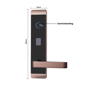 Cerradura de Puerta de Hotel de Alta Velocidad de Respuesta con Software de Gestión, Desbloqueo con <span class=keywords><strong>Tarjeta</strong></span>, Seguridad Inteligente, Cerradura de Hotel Integral Dorada con Llave - Product Image 1