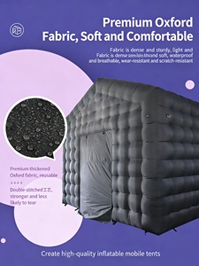 Grande tente de camping gonflable imperméable et résistante aux UV avec fenêtres en maille, installation rapide, type maison cube pour événements extérieurs et glamping - Product Image 1