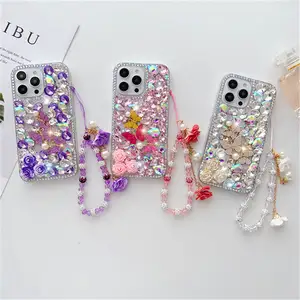 Mới Sang Trọng Lấp Lánh 3D Kim Cương Handmade Loạt Trường Hợp Điện Thoại Cho Iphone 7 8 Cộng Với 11 12 13 14 Trường Hợp