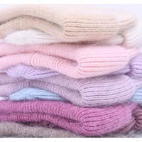 Chapeau en laine de cachemire et fourrure de lapin angora, écologique, durable, décontracté, luxueux, moelleux, pour filles et femmes, bonnet tricoté d'hiver