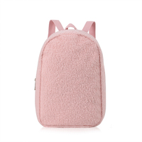 Sac à dos en polaire sherpa personnalisé en gros, sac à dos décontracté en peluche pour femmes, tendance