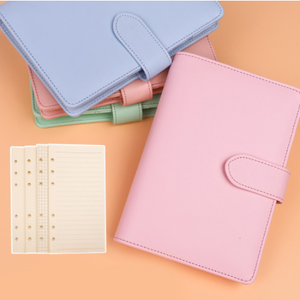 Business notebook mini pocket type 2022 calendar 6 rings spiral agenda pu leather cover a5 a6 budget binder planner