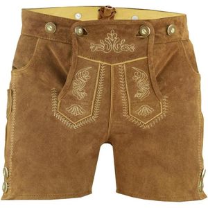 Shorts traditionnels allemands en cuir suédé pour homme, avec bretelles, costume bavarois pour l'Oktoberfest - Product Image 2