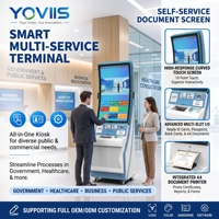 Kiosque en libre-service sécurisé avec lecteur de codes QR, imprimante POS, écran interactif intelligent de 21,5 pouces, service de personnalisation OEM ODM