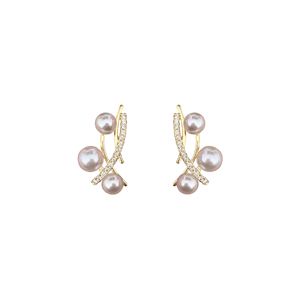 Silver Needle Korean Zircon Pearl Cross <b>Earrings</b> Fashion Light Luxury Shiny Heart <b>Stud</b> <b>Earrings</b> Zircon Cross <b>Earring</b> for Women - Product Image 4