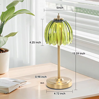 Lampe de bureau populaire à CRI élevé Ra95, rechargeable, à intensité variable par toucher, en forme de fleur, pour salle à manger, chambre à coucher, lampe de table LED rechargeable