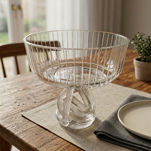 Moderno Tazón de Cristal Transparente con Forma de Nudo Artístico, Plato Decorativo Ecológico para Servir Bocadillos, Postres y para la Mesa del Hogar - Product Image 3