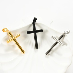 Stainless Steel Simple Cylindrical <b>Cross</b> <b>Pendant</b> Necklaces Classic Religious Prayer Charms Chain Amulet Jewelry For <b>Men</b> Women - Product Image 2