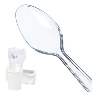 Cucharas y tenedores desechables ecológicos para helados, camping y restaurantes, biodegradables, libres de BPA, aptos para alimentos, sostenibles - Product Image 1