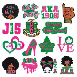 Parches Bordados Termoadhesivos con Diseño de <span class=keywords><strong>la</strong></span> Liga de Hermanas Black History Girl Queen de AKA Delta Sigma Theta para Decoración de Ropa <span class=keywords><strong>y</strong></span> Sombreros - Product Image 5