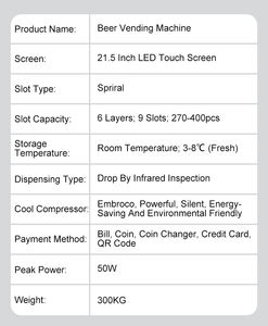 Distributeur automatique de boissons et de nourriture <span class=keywords><strong>en</strong></span> gros avec système de paiement par pièces/billets, code QR, jetons et SDK - Product Image 2