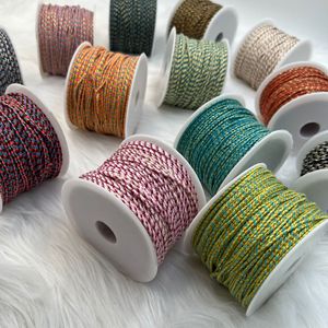 100 Iarde di Filo Intrecciato Dorato da 2mm, Cordoncino in Cotone a 4 Fili per Gioielli, Braccialetti e Componenti - Product Image 1