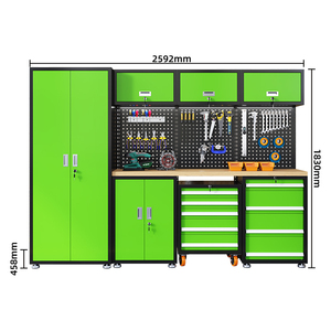 Heavy Duty Steel Garage Workbench Cabinet Modern <b>Tool</b> Storage Stainless Countertop 850kg Load Capacity Wood Customized OEM/ OBM - Product Image 3