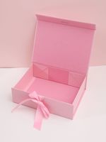 Boîte à bijoux rose en stock avec insert souple, emballage en papier de qualité supérieure pour colliers, bracelets et accessoires