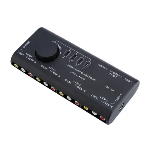 4 in 1 AV Audio S-Video Signal Switcher Splitter Selector Out AV Cinch Switch Box Adapter