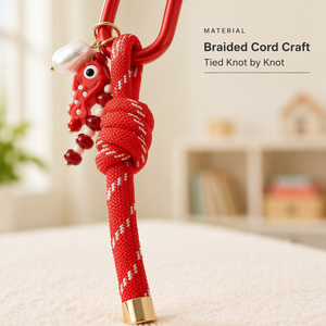 Handmade Fish Charm Braided <strong>Keychain</strong>, Colorful Cord Lanyard with D Snap Hook and Pearl Bead, Cute Gift for Kids - Product Image 5