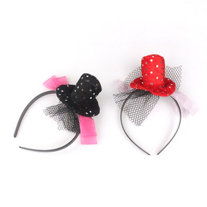 Cute <b>Sequined</b> Top Hat Headband For Women Party Hair Accessory Cloth Manual Made Winter 2021 - Product Image 2