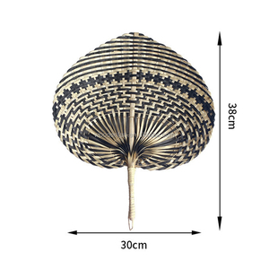 Abanico de paja de colores hecho a mano en forma de corazón decoración tejida ventilador colgante hierba ventilador tejido a mano Abanico de <span class=keywords><strong>Palma</strong></span> - Product Image 4