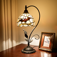 Lampe de table créative d'Halloween, chauves-souris noires, lampe de chevet en verre teinté, style Tiffany, feuilles métalliques, lampe de bureau pour la maison, le bureau, le bar