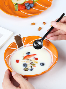 Bol en céramique <span class=keywords><strong>citrouille</strong></span> pour Halloween en gros – Adorable bol pour bébé, vaisselle pour enfants, bol à salade de fruits et petit-déjeuner - Product Image 4